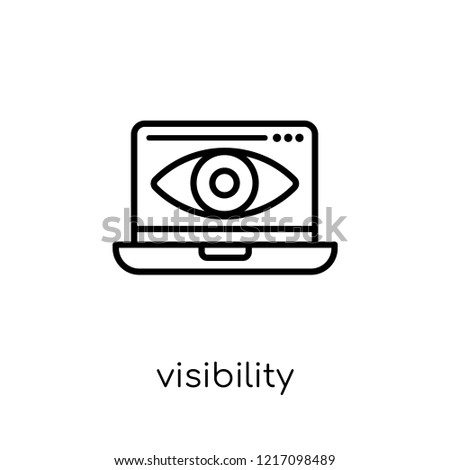 Visibility icon. Trendy modern flat linear vector Visibility icon on white background from thin line Programming collection, editable outline stroke vector illustration
