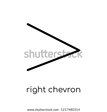 Right chevron icon. Trendy modern flat linear vector Right chevron icon on white background from thin line Maps and Locations collection, editable outline stroke vector illustration