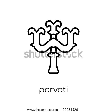 Parvati icon. Trendy modern flat linear vector Parvati icon on white background from thin line india collection, editable outline stroke vector illustration