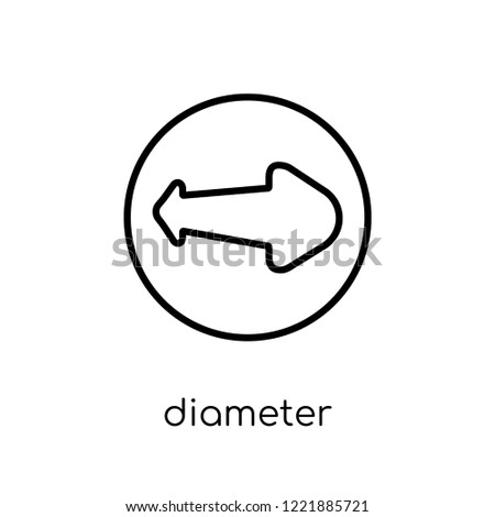 diameter icon. Trendy modern flat linear vector diameter icon on white background from thin line Geometry collection, outline vector illustration