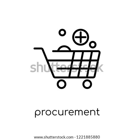procurement icon. Trendy modern flat linear vector procurement icon on white background from thin line General collection, editable outline stroke vector illustration Stockfoto © 