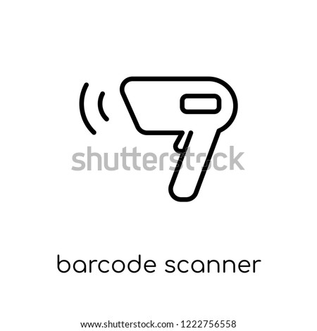 barcode scanner icon. Trendy modern flat linear vector barcode scanner icon on white background from thin line Electronic devices collection, outline vector illustration