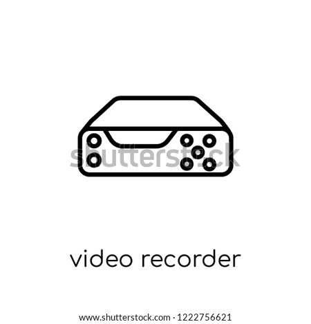 Video recorder icon. Trendy modern flat linear vector Video recorder icon on white background from thin line Electronic devices collection, editable outline stroke vector illustration