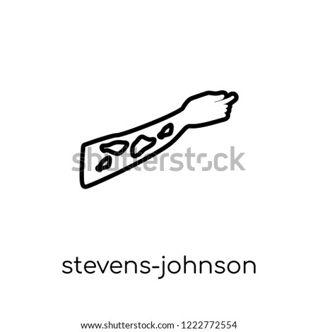 Stevens-Johnson syndrome icon. Trendy modern flat linear vector Stevens-Johnson syndrome icon on white background from thin line Diseases collection, editable outline stroke vector illustration