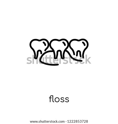 Floss icon. Trendy modern flat linear vector Floss icon on white background from thin line Dentist collection, editable outline stroke vector illustration