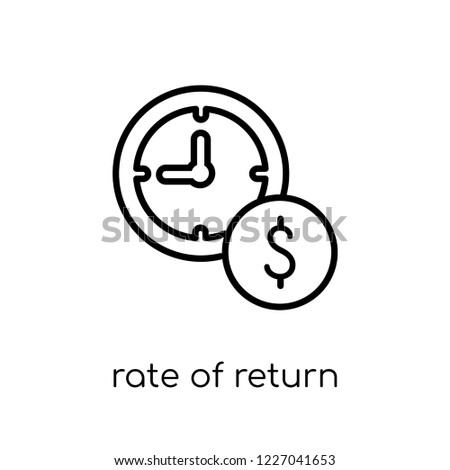 Rate of return icon. Trendy modern flat linear vector Rate of return icon on white background from thin line business collection, editable outline stroke vector illustration