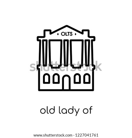 old lady of threadneedle street icon. Trendy modern flat linear vector old lady of threadneedle street icon on white background from thin line Business collection, outline vector illustration