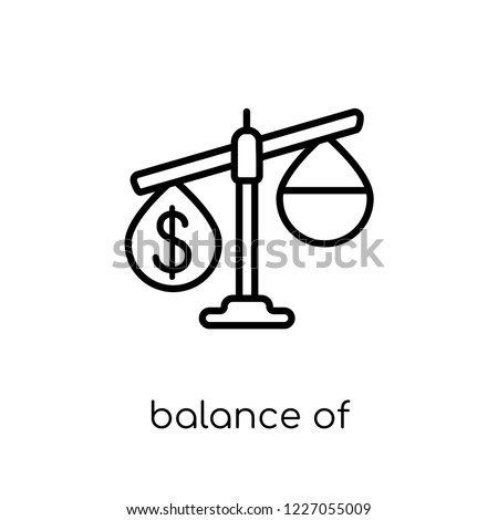 balance of payments icon. Trendy modern flat linear vector balance of payments icon on white background from thin line Balance of payments collection, outline vector illustration
