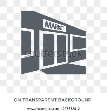 Shopping center icon. Trendy flat vector Shopping center icon on transparent background from Architecture and Travel collection. 