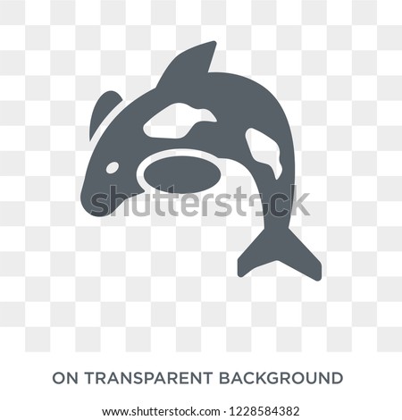 Orca icon. Trendy flat vector Orca icon on transparent background from animals  collection. 