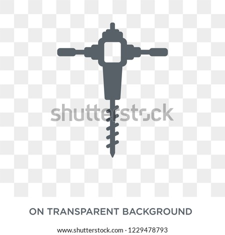 Driller icon. Trendy flat vector Driller icon on transparent background from Construction collection. 
