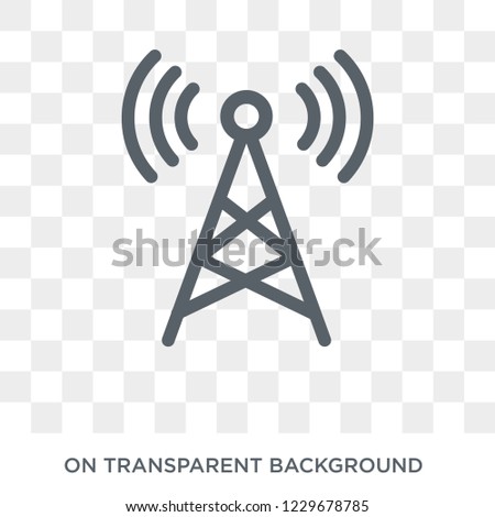 Radio antenna icon. Radio antenna design concept from Communication collection. Simple element vector illustration on transparent background.