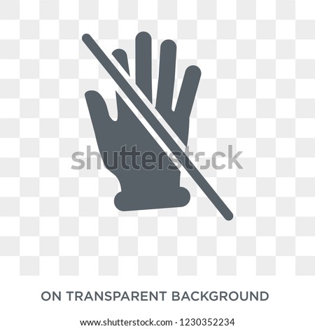 No touch gesture icon. Trendy flat vector No touch gesture icon on transparent background from Hands and guestures collection. 