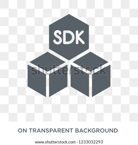 SDK icon. Trendy flat vector SDK icon on transparent background from Technology collection. 