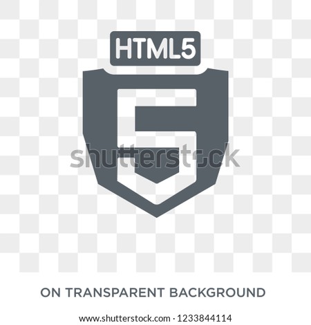 HTML5 icon. Trendy flat vector HTML5 icon on transparent background from Technology collection. 