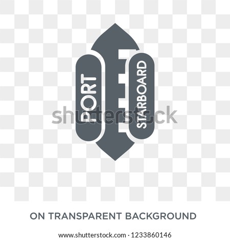 port and starboard icon. Trendy flat vector port and starboard icon on transparent background from Nautical collection. 