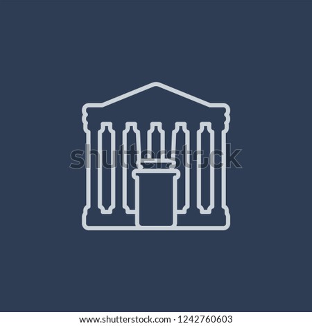 London Stock Exchange icon. Trendy flat vector line London Stock Exchange icon on dark blue background from Business  collection. 
