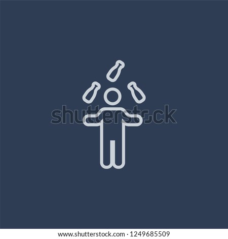 Acrobat icon. Acrobat linear design concept from Circus collection. Simple element vector illustration on dark blue background.