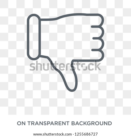 Thumb down icon. Trendy flat vector Thumb down icon on transparent background from Hands and guestures collection. High quality filled Thumb down symbol use for web and mobile