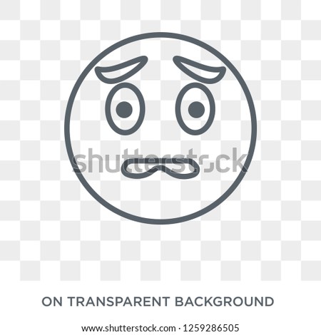 Worried emoji icon. Worried emoji design concept from Emoji collection. Simple element vector illustration on transparent background.