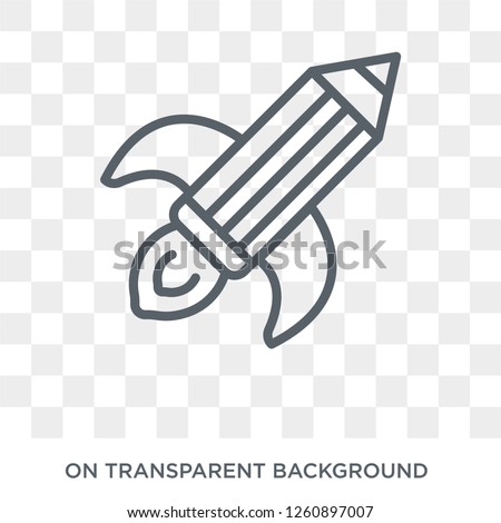 creative pencil rocket icon. Trendy flat vector creative pencil rocket icon on transparent background from general  collection. High quality filled creative pencil rocket symbol use for web and mobile