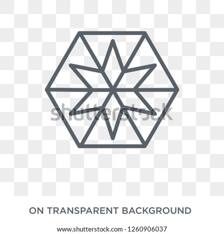 Multiple triangles inside hexagon icon. Multiple triangles inside hexagon design concept from Geometry collection. Simple element vector illustration on transparent background.