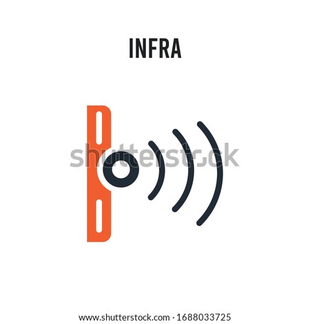 Infra vector icon on white background. Red and black colored Infra icon. Simple element illustration sign symbol EPS
