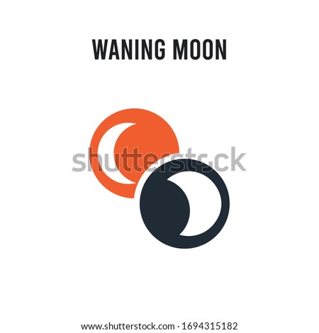 Waning moon vector icon on white background. Red and black colored Waning moon icon. Simple element illustration sign symbol EPS