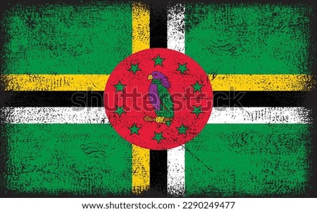 Dominica, Dominica Flag, Dominica Flag Background, Grunge Flag Background, Dominica Vintage Flag Background, Banner, Wallpaper
