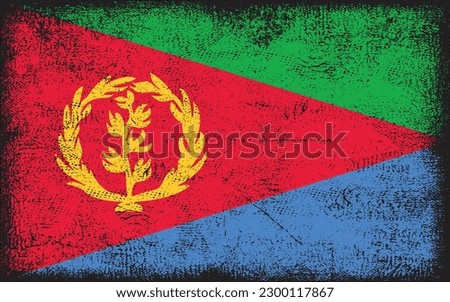 Eritrea Flag Distressed Grunge Vintage Retro. Isolated on White Background