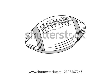 American football outline vector template