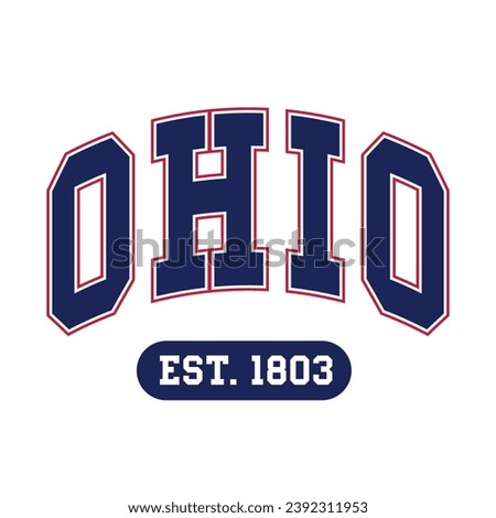 Ohio typography design vector, usa state shirt design vector. Jersey design vector, T-shirt design for usa 