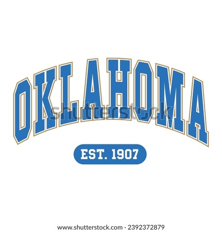 Oklahoma typography design vector, usa state shirt design vector. Jersey design vector, T-shirt design for usa 