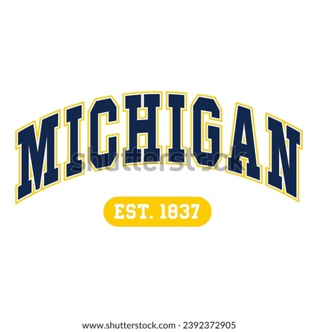 Michigan typography design vector, usa state shirt design vector. Jersey design vector, T-shirt design for usa 