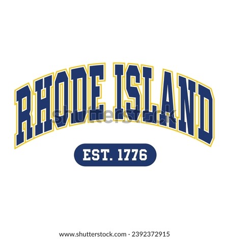 Rhode Island typography design vector, usa state shirt design vector. Jersey design vector, T-shirt design for usa 