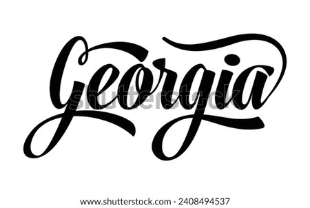 Georgia hand lettering design calligraphy vector, Georgia text vector trendy typography design