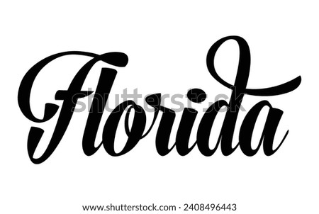 Florida hand lettering design calligraphy vector, Florida text vector trendy typography design