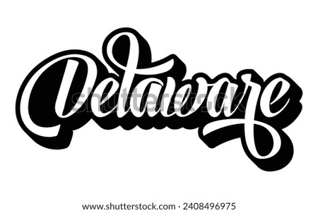 Delaware hand lettering design calligraphy vector, Delaware text vector trendy typography design