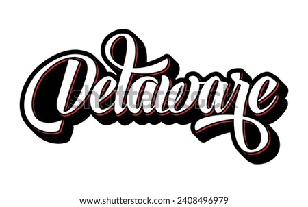 Delaware hand lettering design calligraphy vector, Delaware text vector trendy typography design