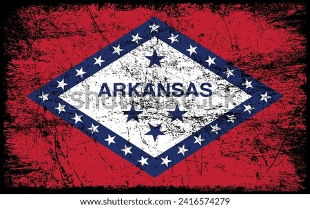 Grunge Arkansas flag. Vector flag of Arkansas.	