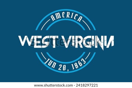 West Virginia circle badge logo text effect vector. Editable college t-shirt design printable text effect vector	
