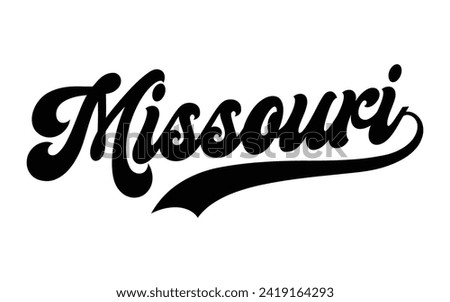 Missouri hand lettering design calligraphy vector, Missouri text vector trendy typography design