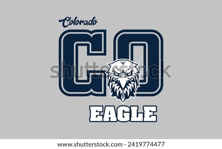 Colorado eagle logo vector. Hand lettering design for t-shirt hoodie baseball cap jacket
