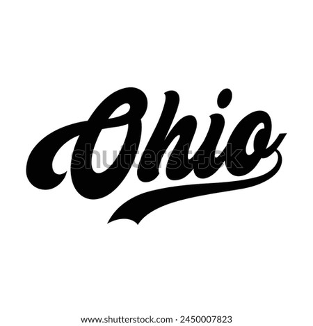 Ohio typography design with map vector. Editable college t-shirt design printable text effect vector
