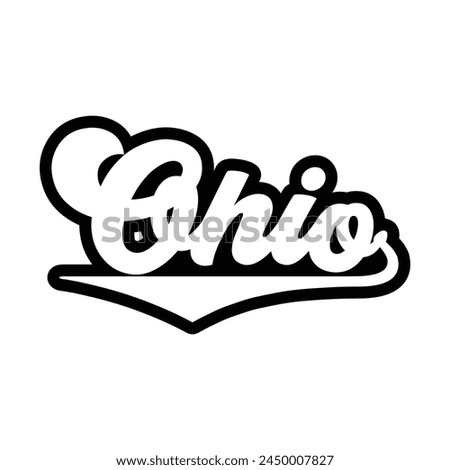 Ohio typography design with map vector. Editable college t-shirt design printable text effect vector
