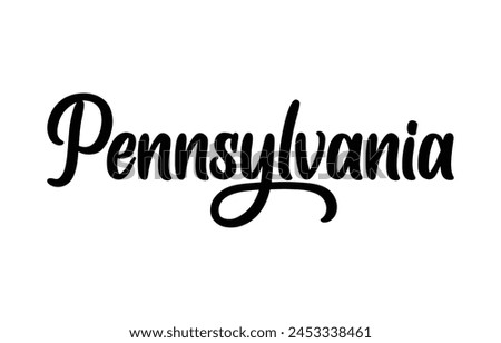 Pennsylvania hand lettering design calligraphy vector, Pennsylvania text vector trendy typography design