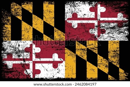 Grunge Maryland flag. Vector flag of Maryland.