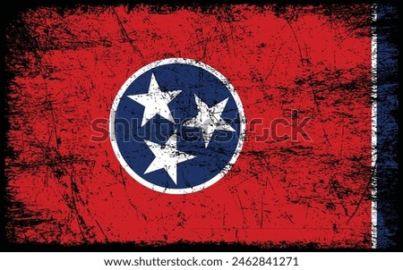 Grunge Tennessee flag. Vector flag of Tennessee.