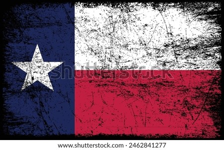 Grunge Texas flag. Vector flag of Texas.