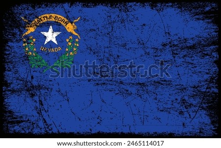 Grunge Nevada flag. Vector flag of Nevada.